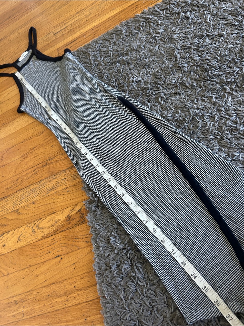 I.JOAH Ribbed Halter Maxi Dress in Black and White Small Midi - Picture 4 of 6
